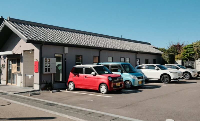 cozy coffee shop and parking lot in inuyama japan